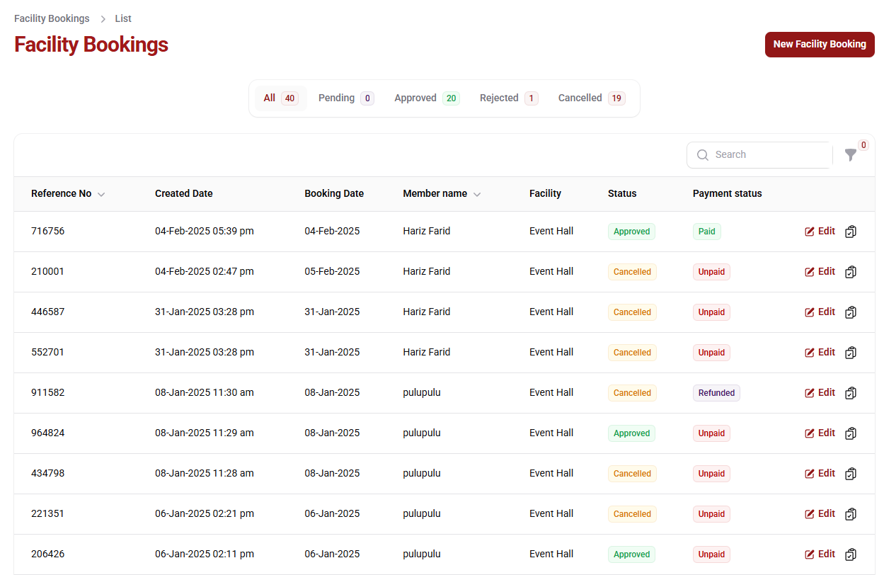 Approve or modify facility booking requests – MagNicas